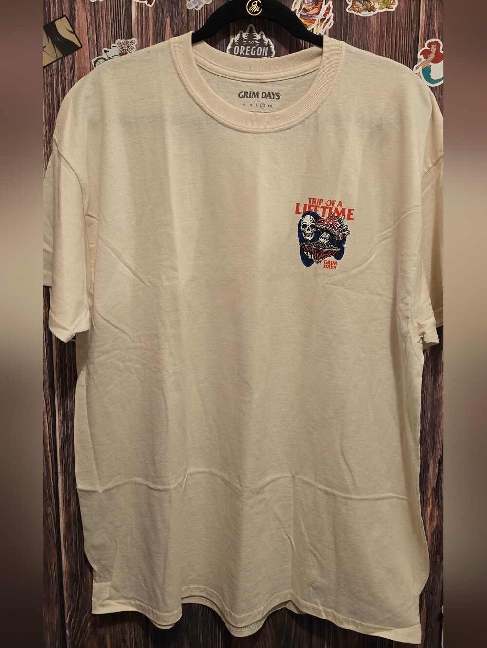 Grim Days "Trip of a Lifetime" Cream Graphic Tee
